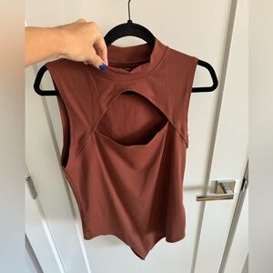 Abercrombie seamless mockneck cutout body suit